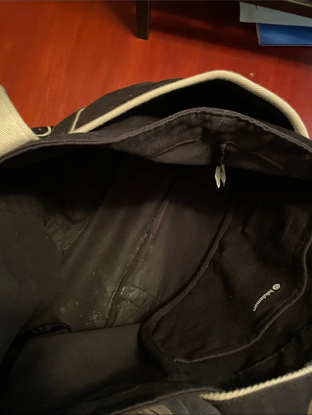 lululemon athletica Navy Blue Duffel Tote with White Trim O/S